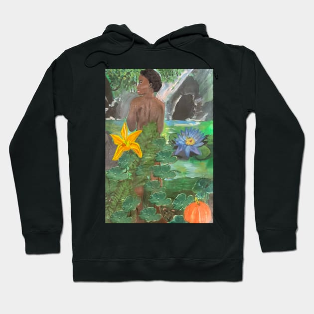 Eden revisited - acrylic painting representing eve in the garden of Eden Hoodie by Artonmytee